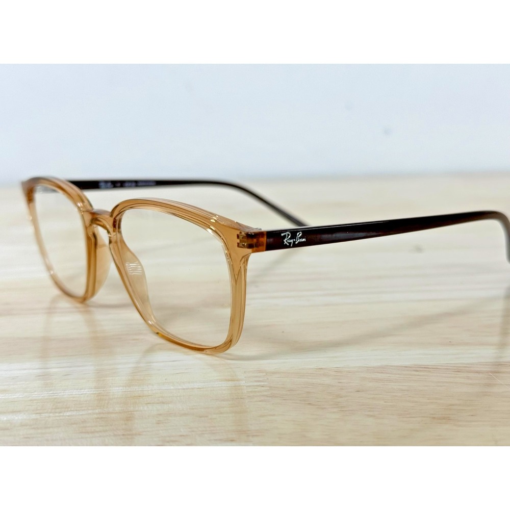 Ray-Ban RB 7185 5940 Eyeglass Frames Transparent Brown Square 50-18-145 w/ Case